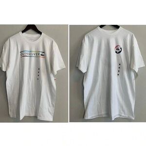 (2) Pair Quicksilver Large Men’s Shirts Logo T-Shirts Skater Surf